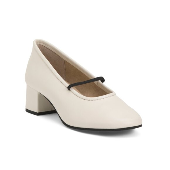 SEYCHELLES Off White Leather Dusk To Dawn Low Block Heels - Picture 1 of 2